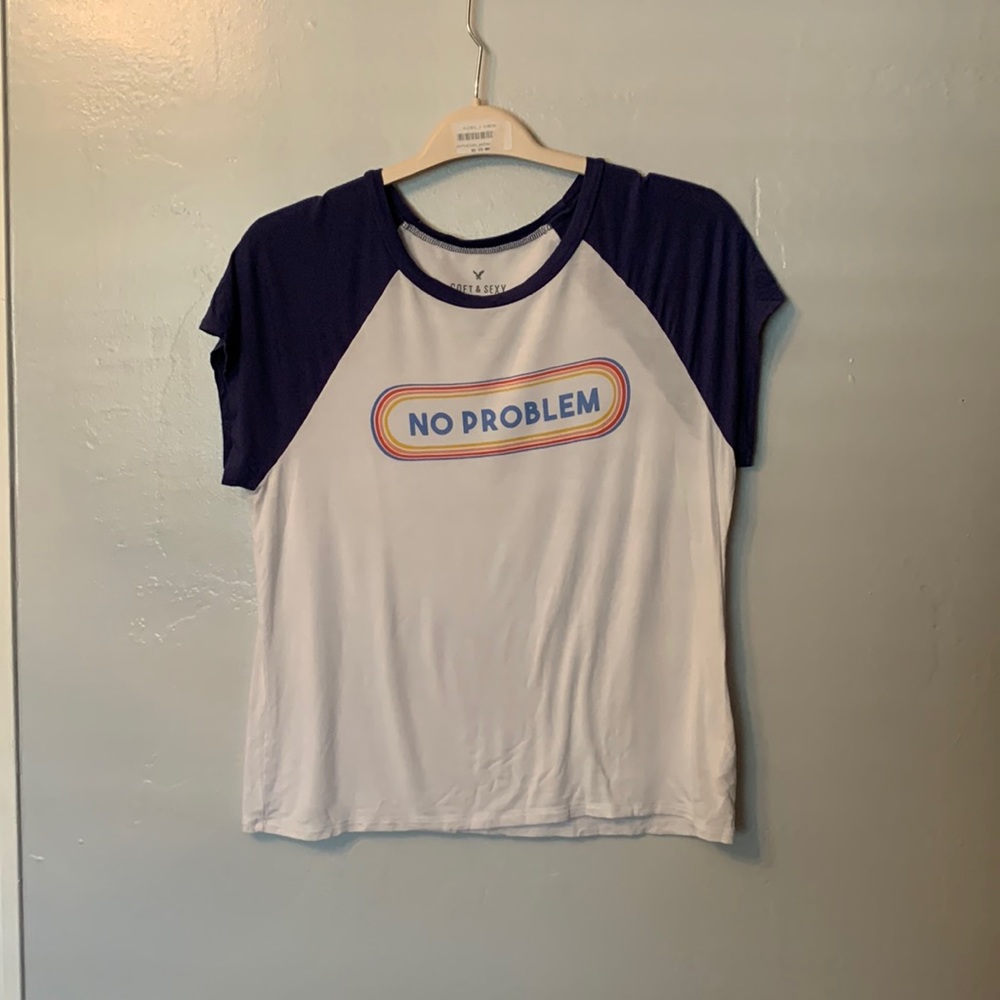 American Eagle Baseball Style “ No Problem” Crop … - image 1